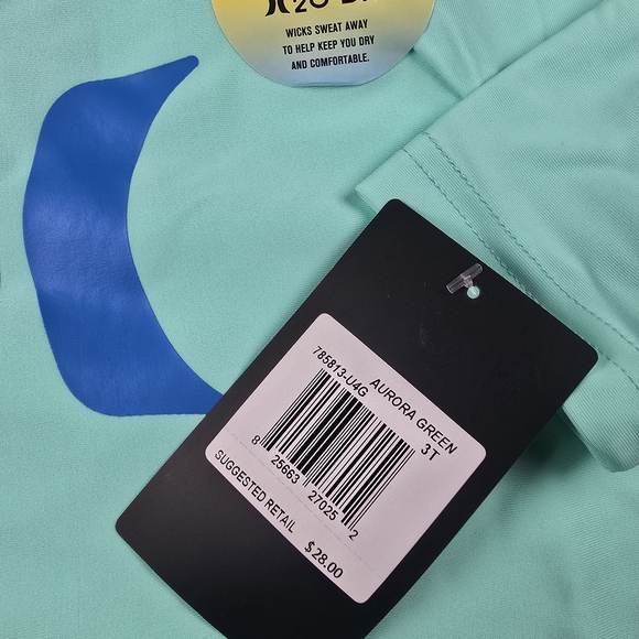 Hurley, NWT, 3T, Rash Guard Swim Shirt UPF 50+ Aurora Green - Picture 5 of 5